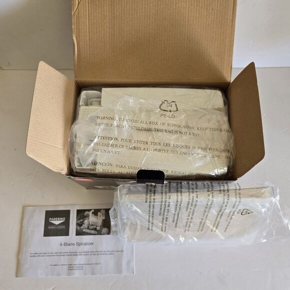 Paderno 4-Blade Veggie Spiralizer White Series Model A4982800 NIB - Picture 6 of 6